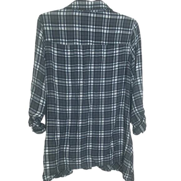 Westbound Women's Plaid Tunic Length Top with Accentuated Waist Size Medium - Picture 2 of 6